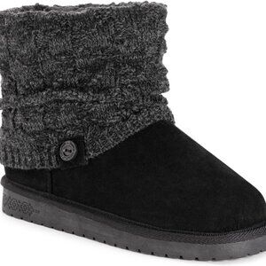 Women's Laurel Boots in Black Heather, Size 6, Faux Fur Lined, Water Resistant